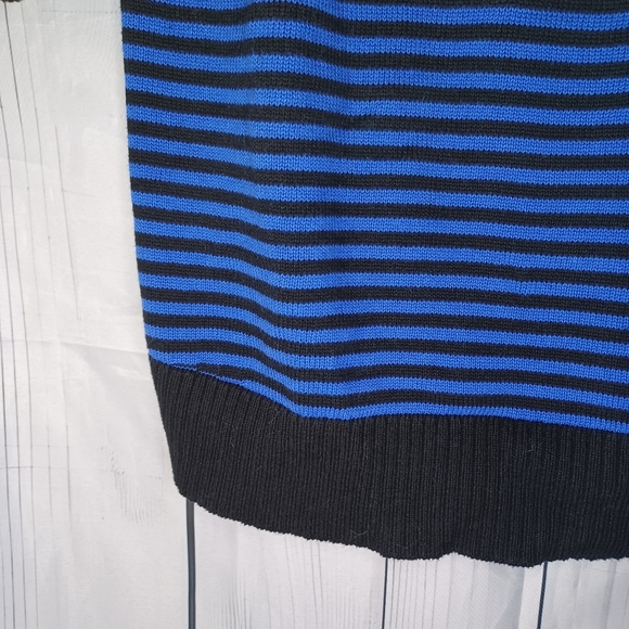 LOFT blue and black striped 3/4 sleeve 100% Cotton sweater - Picture 11 of 11